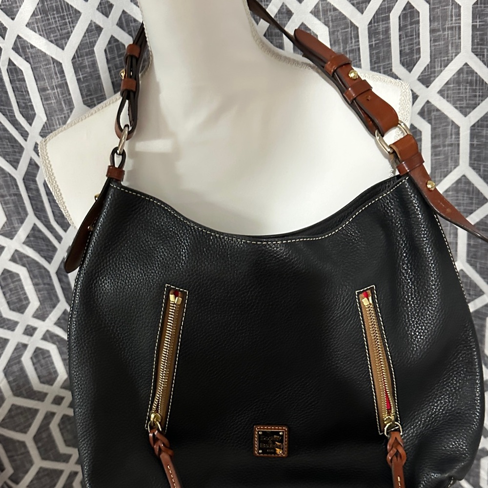 Dooney & Bourke Black and Brown Shoulder Bag